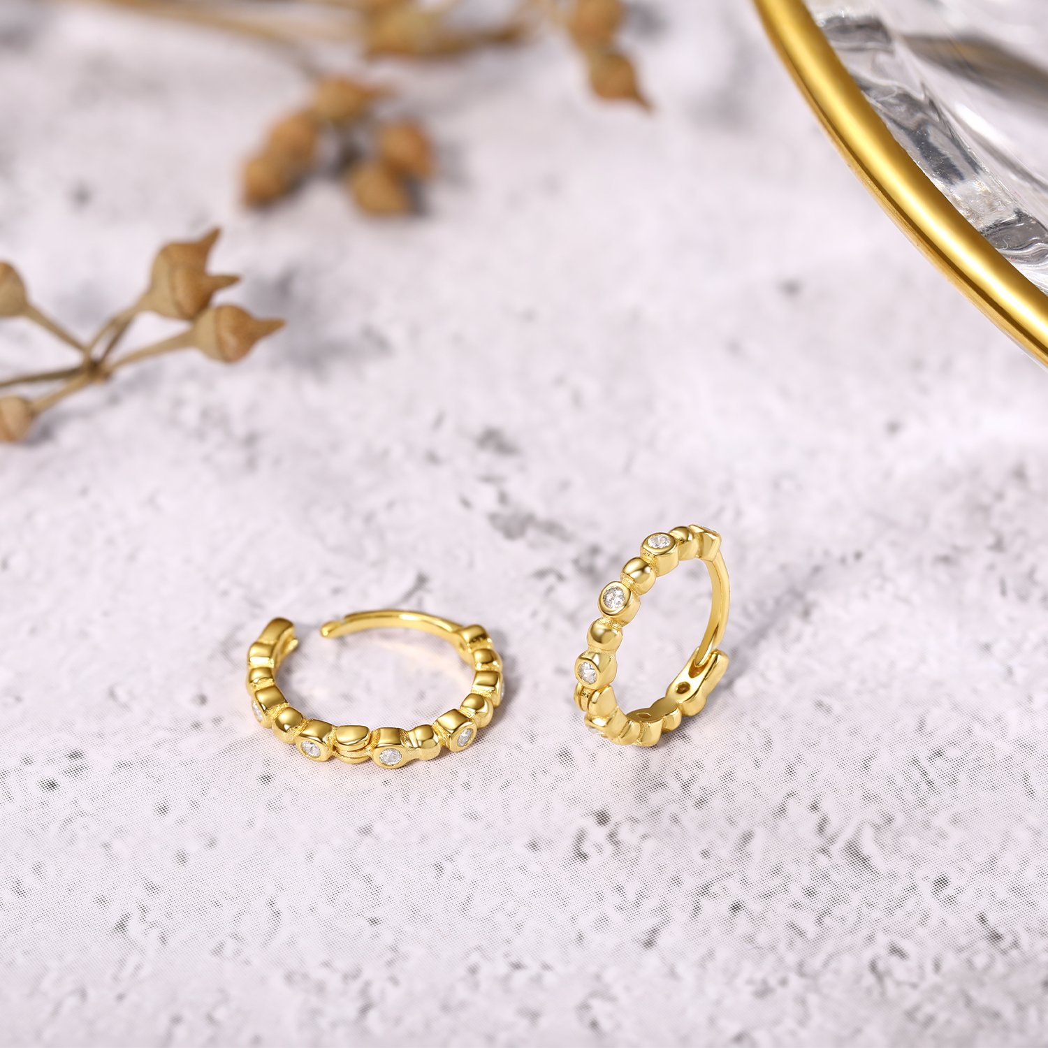 Gold Huggie Earrings Hoop