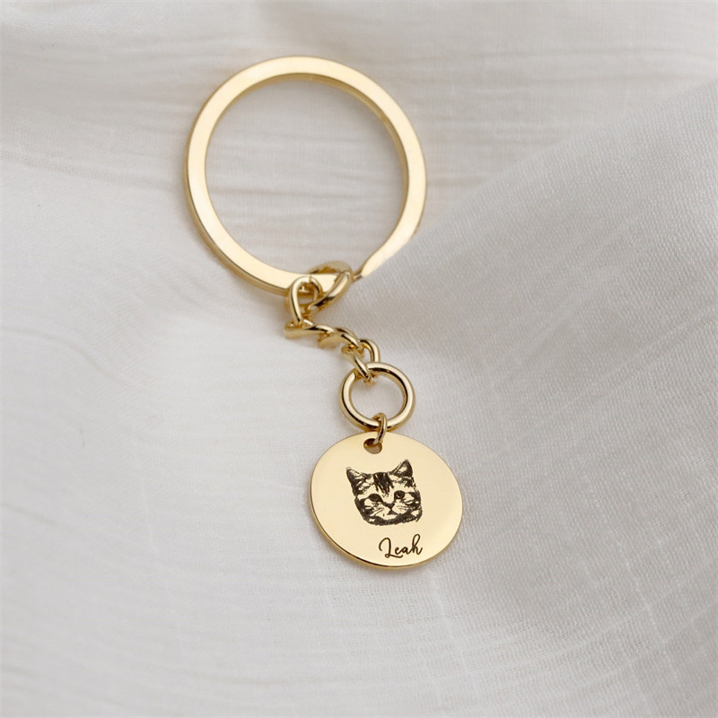 Personalized Engraved Pet Photo Keychain