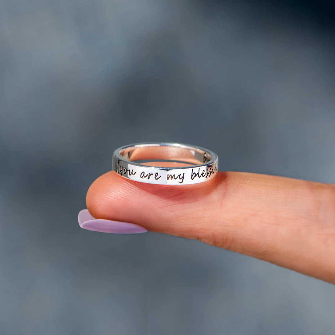 Handwritten Engraving Ring Band