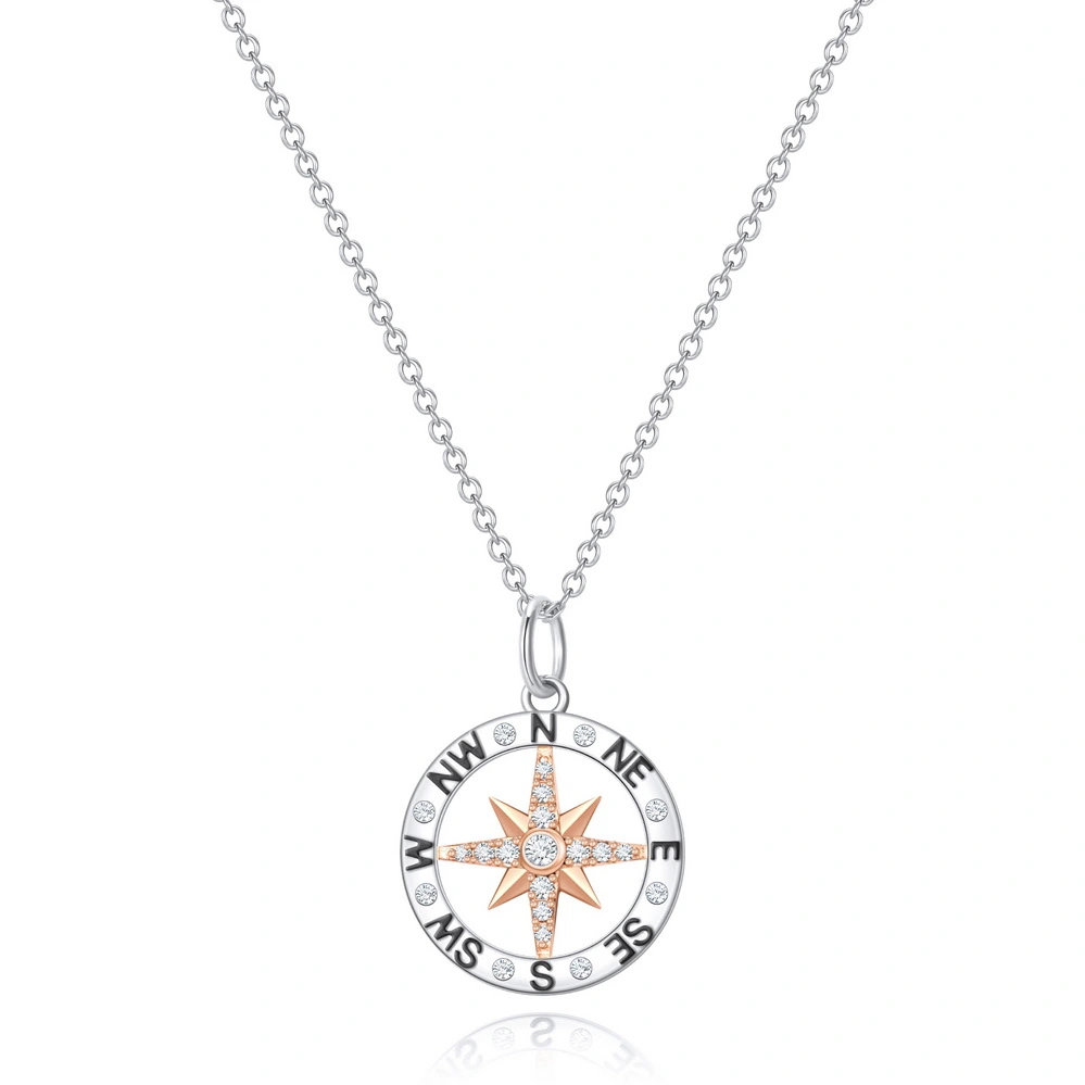 Separation Sterling Silver Compass Necklace