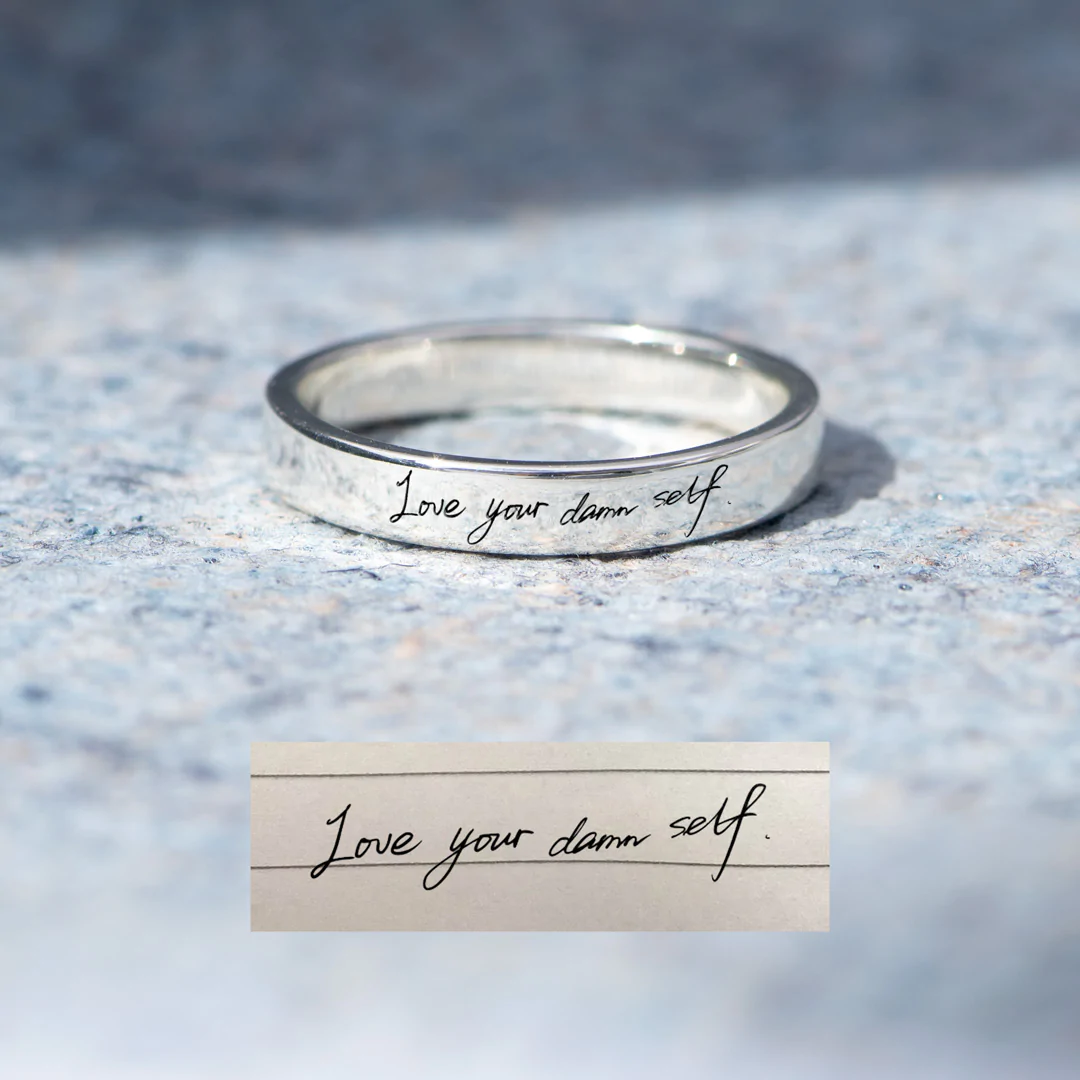 Handwritten Engraving Ring Band