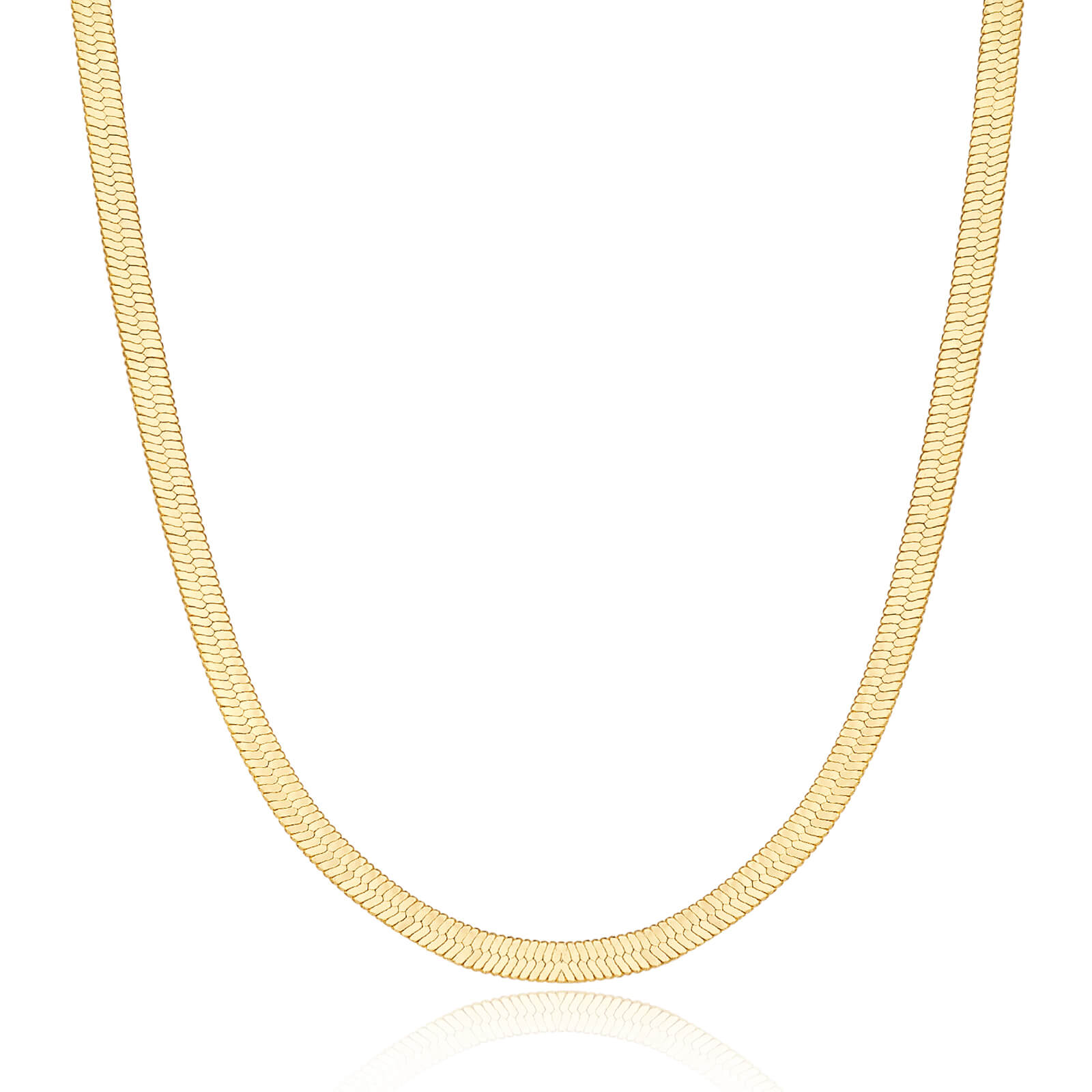 5mm 14K Gold Plated Herringbone Snake Necklace 