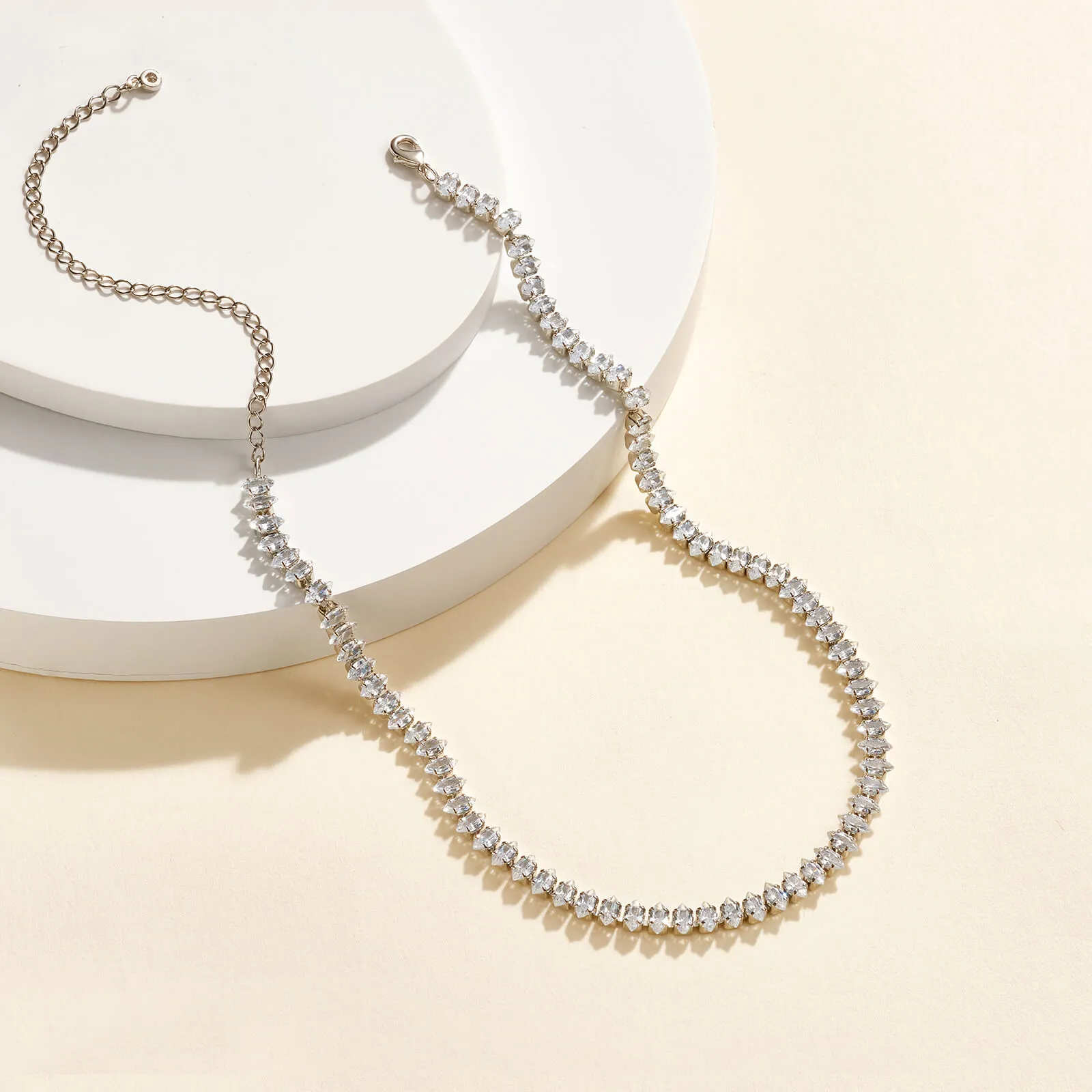 Shining Oval Tennis Necklace