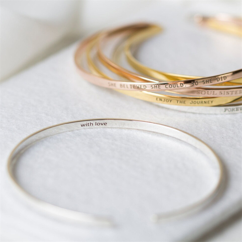 S925 Sterling Silver Adjustable Lettering Bracelet