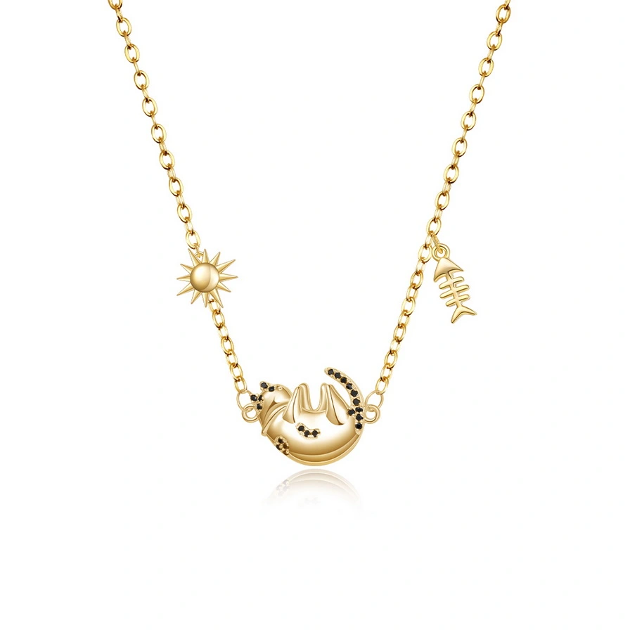 14K Gold Pet Necklace With Diamond