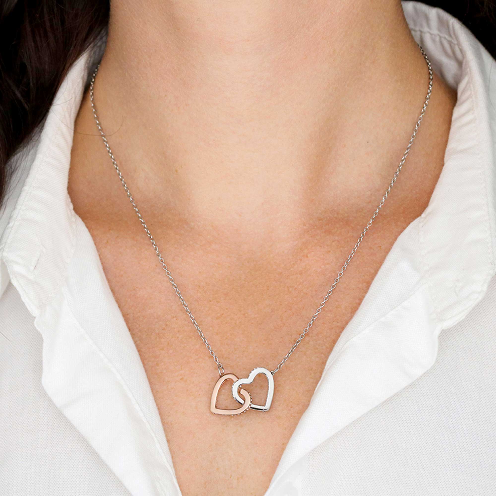 Unbiological Sister - I Will Always Be There For You - Interlocking Heart Necklace