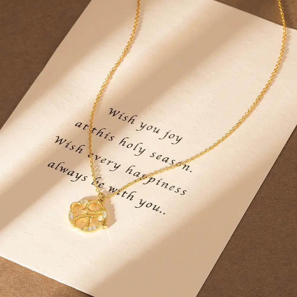 Gold Round Snake Necklace