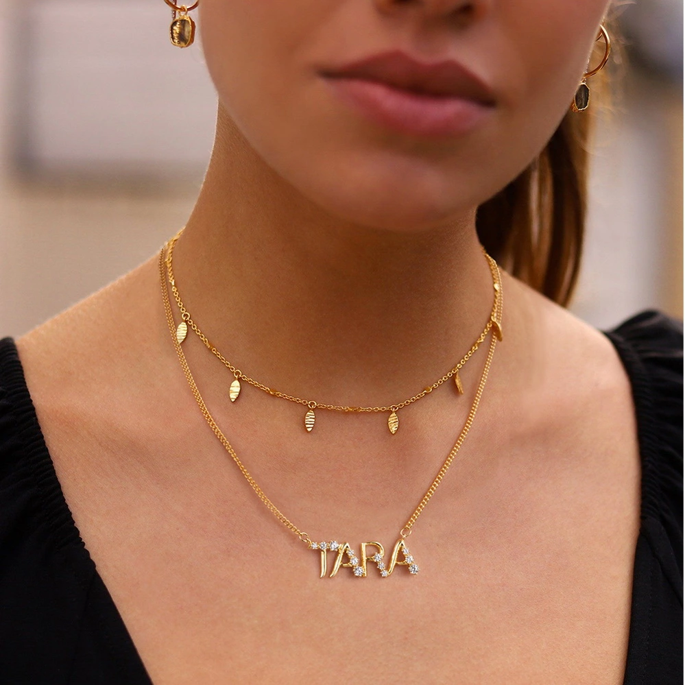 Cuban Link Shining Custom Initial Necklace