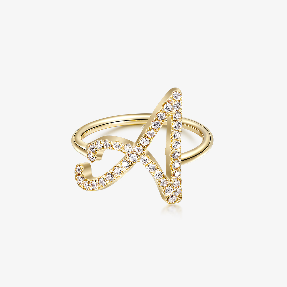 Joyce name jewelry Letter Rings Gold
