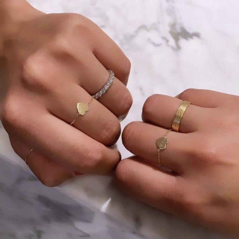 Joyce name necklace Custom ring