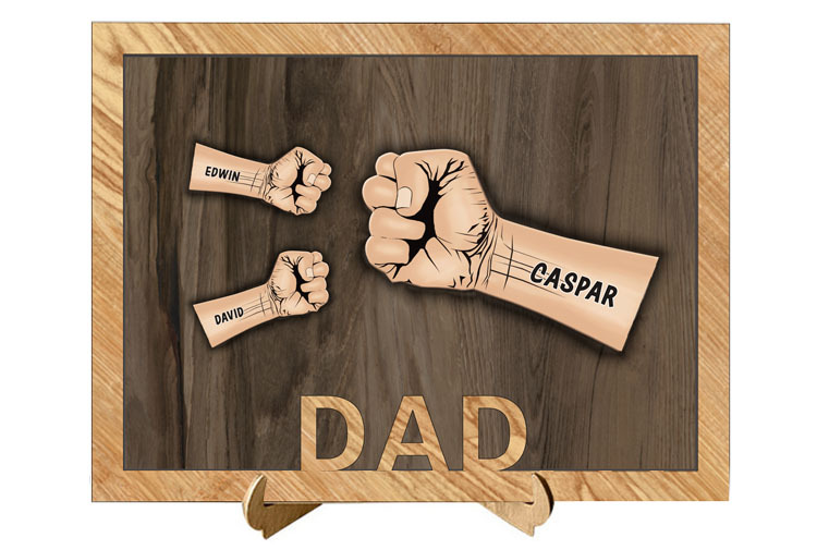 Personalized Wooden Fist Decorative Ornament Frame