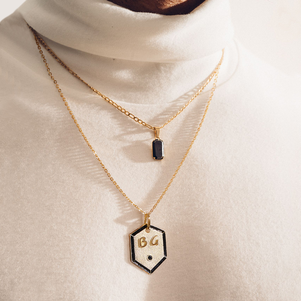 Joyce necklace Engraving pendant necklace for men