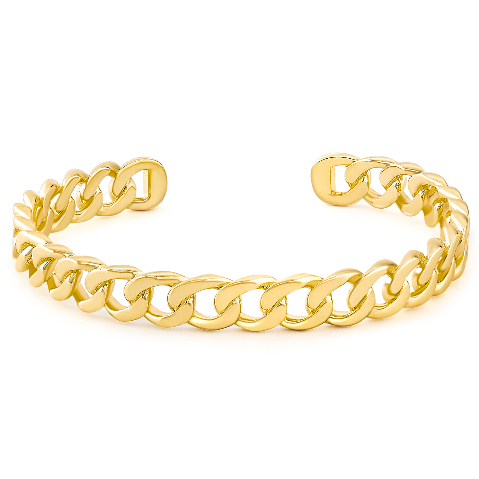 8MM 14K Gold Openwork Brass Bracelet 