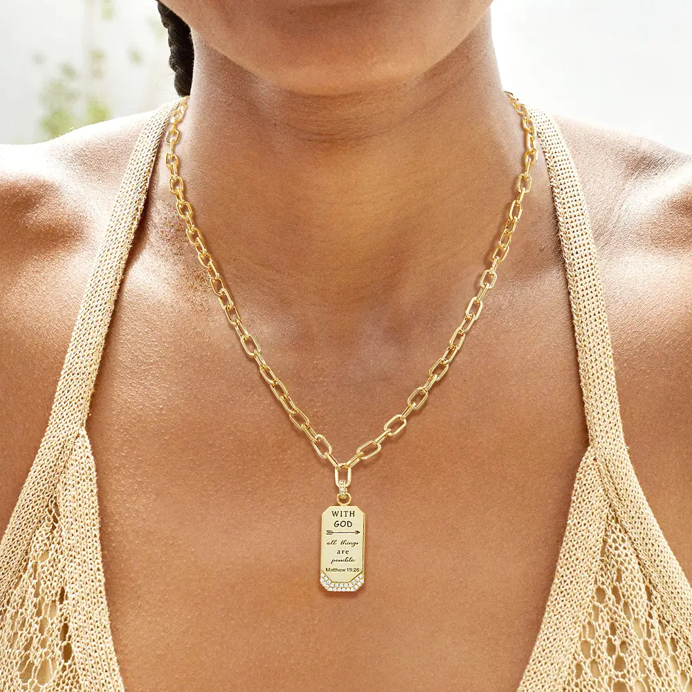 With God All things Are Possible Faith Necklace