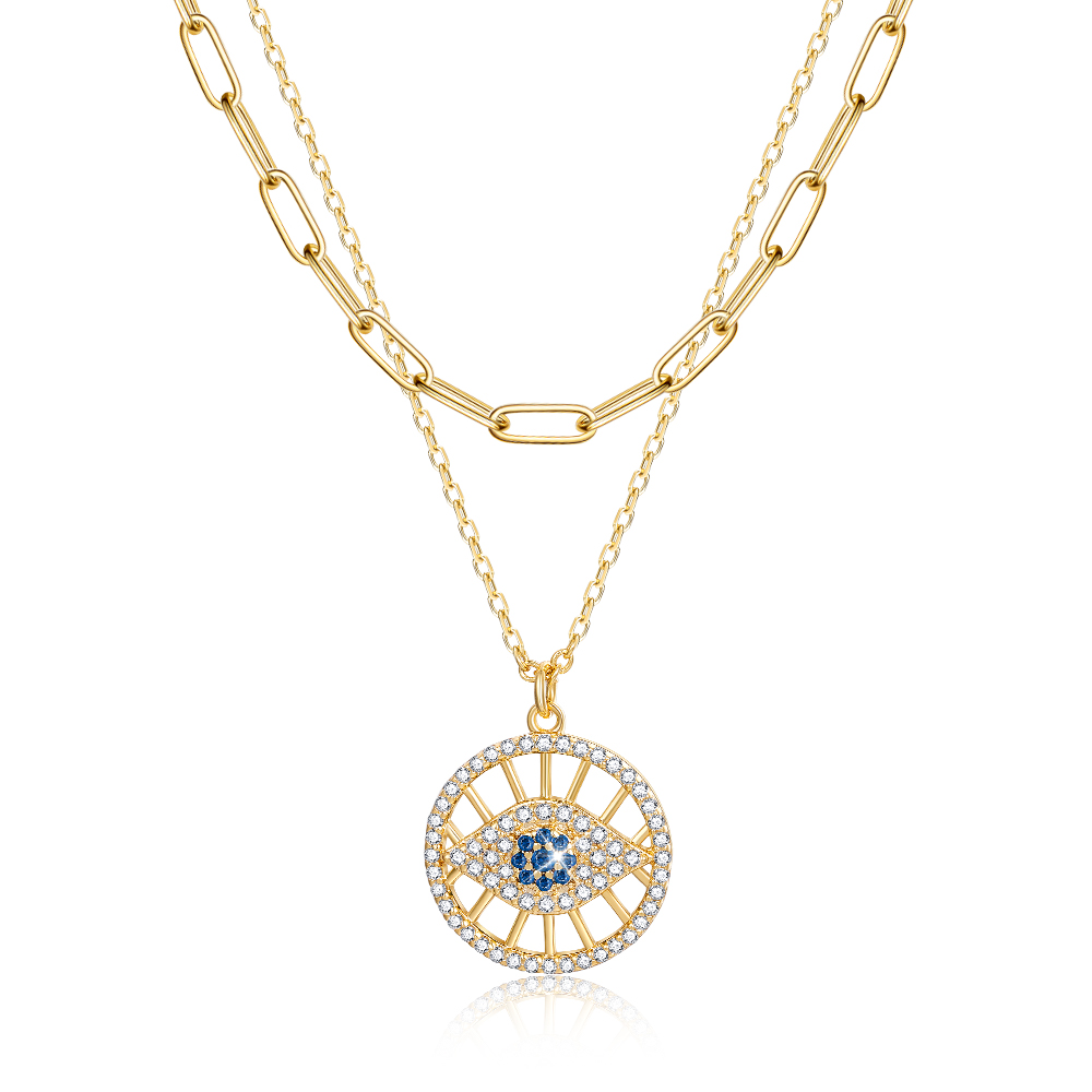 Protection Evil Eye Layered Necklace