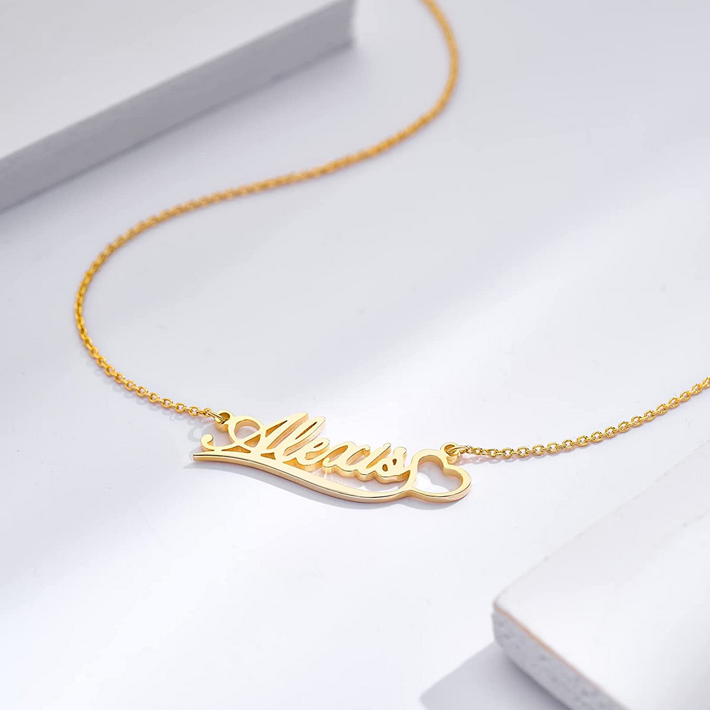 Custom Carrie Name Personalized Necklace With Heart