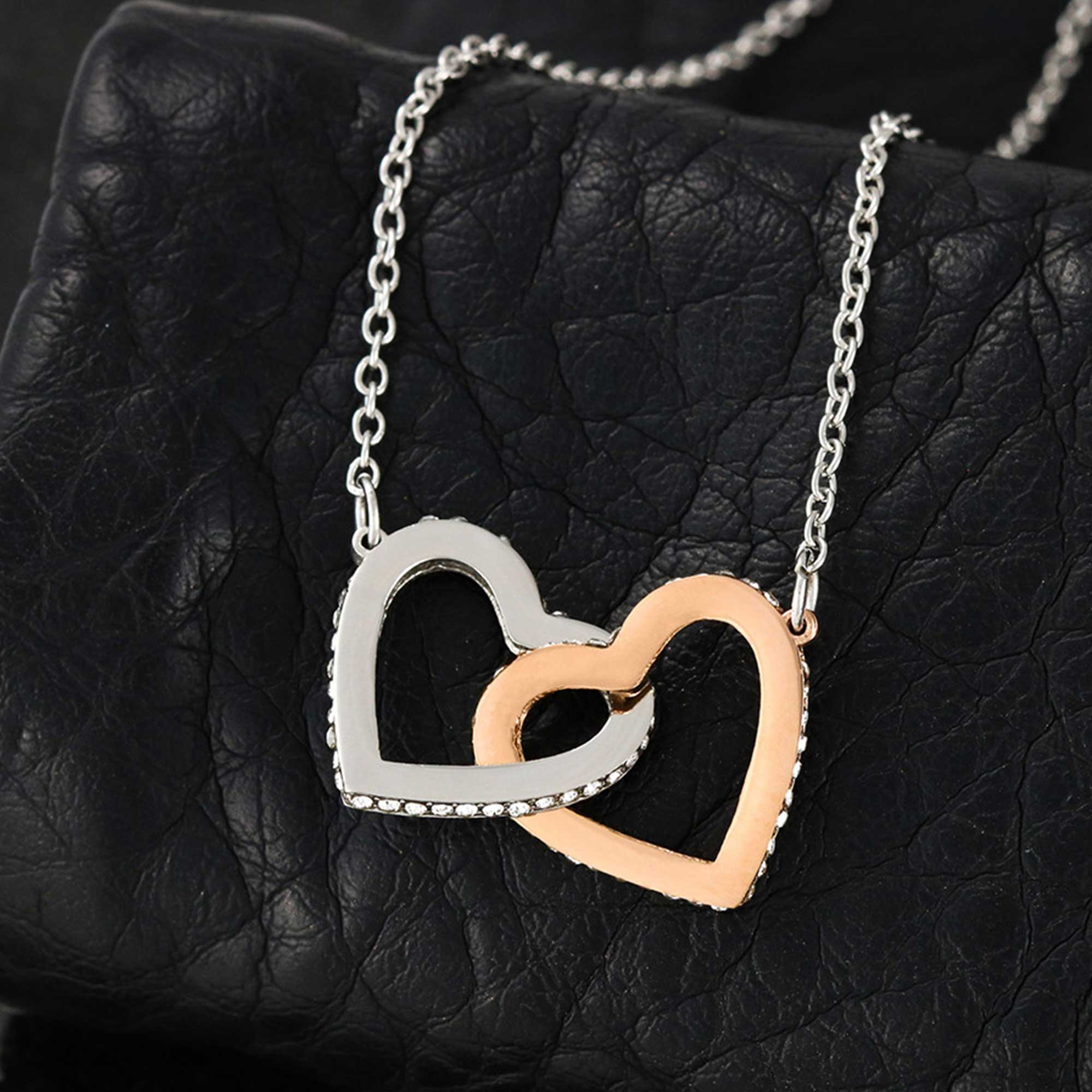 Unbiological Sister - I Will Always Be There For You - Interlocking Heart Necklace