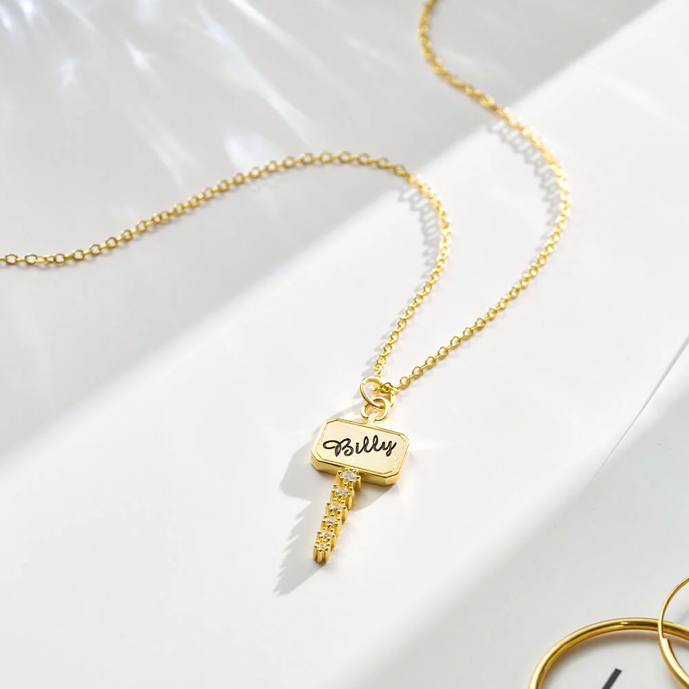 Custom Key Name Necklace