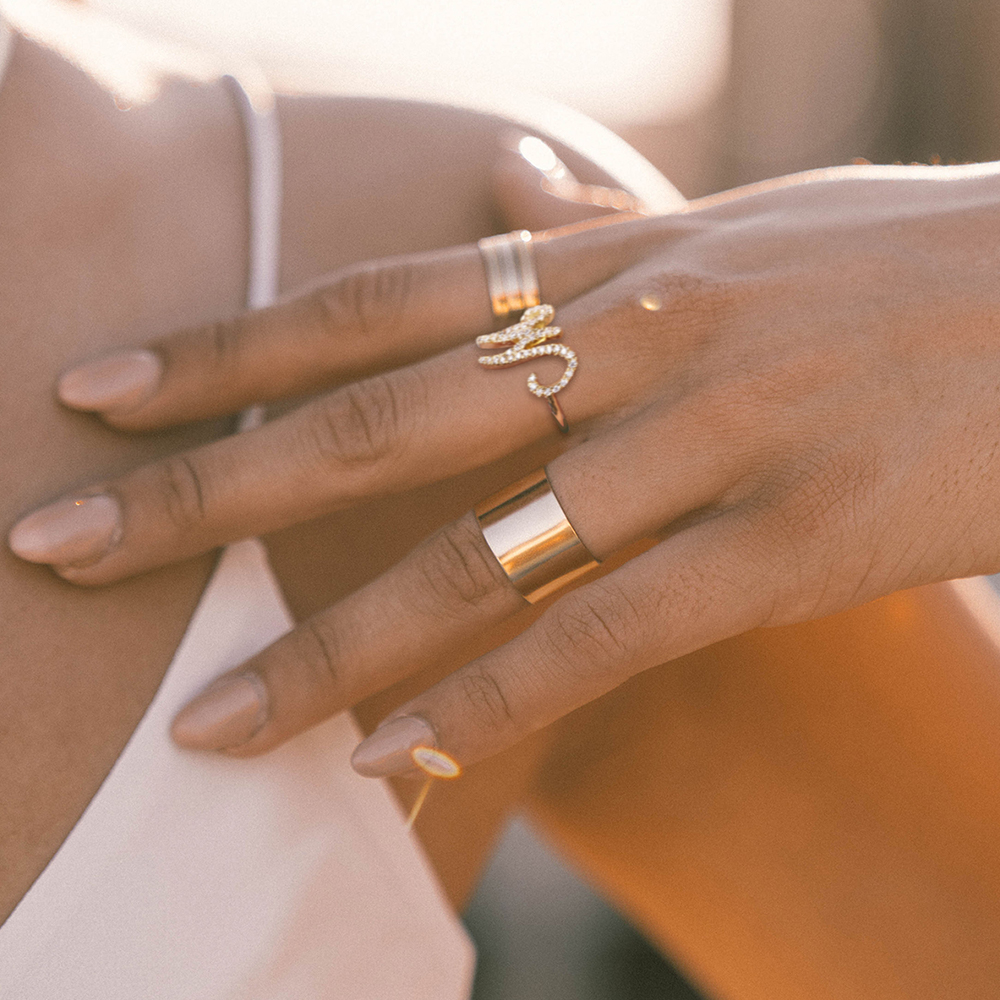 Joyce name jewelry Women's Initial Rings