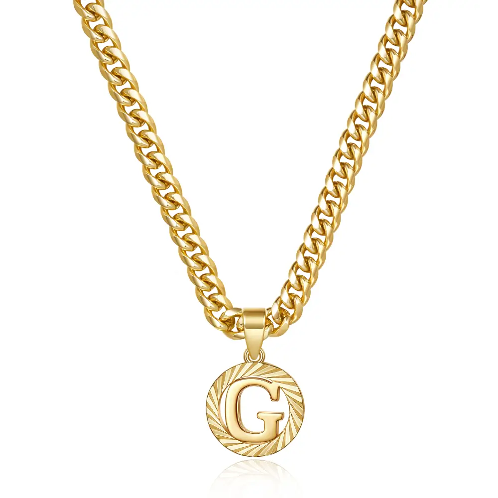 Gold Initial Letter Necklace 