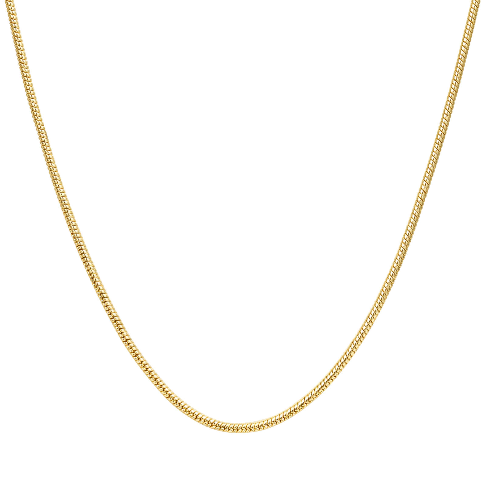 14K Gold Plated Round Snake Chain Necklace