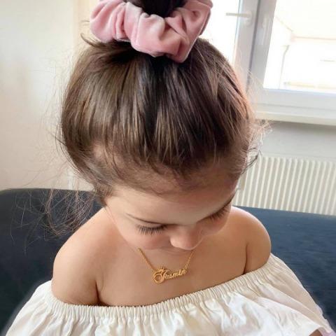Gold-Plated Name Necklace with Crown