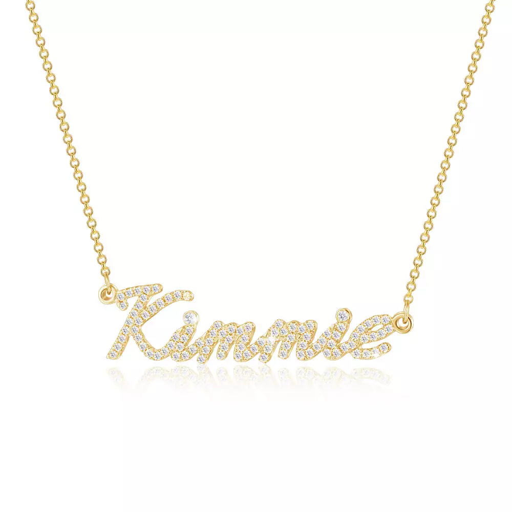 925 Sterling Silver Shining Nameplate Necklace