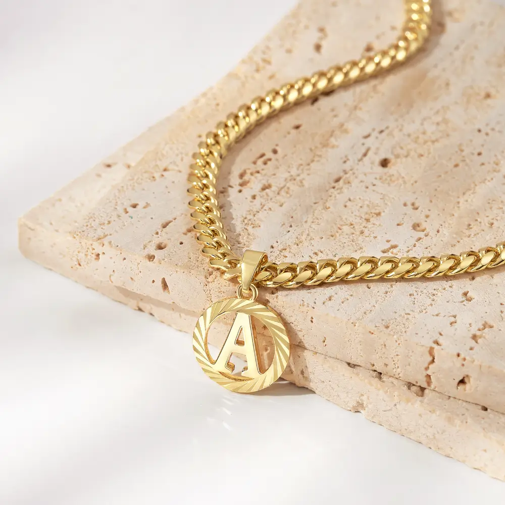 Gold Initial Letter Necklace 