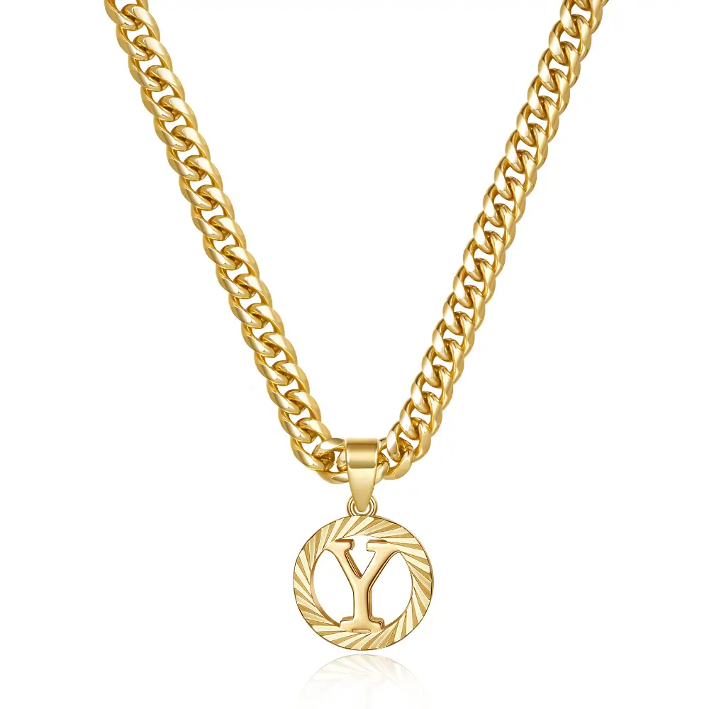 Gold Initial Letter Necklace 