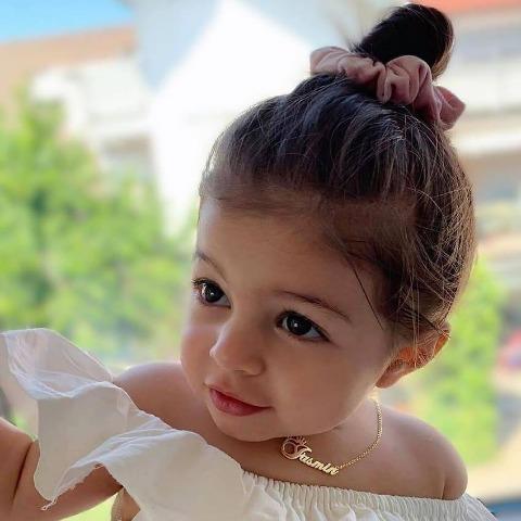 Gold-Plated Name Necklace with Crown