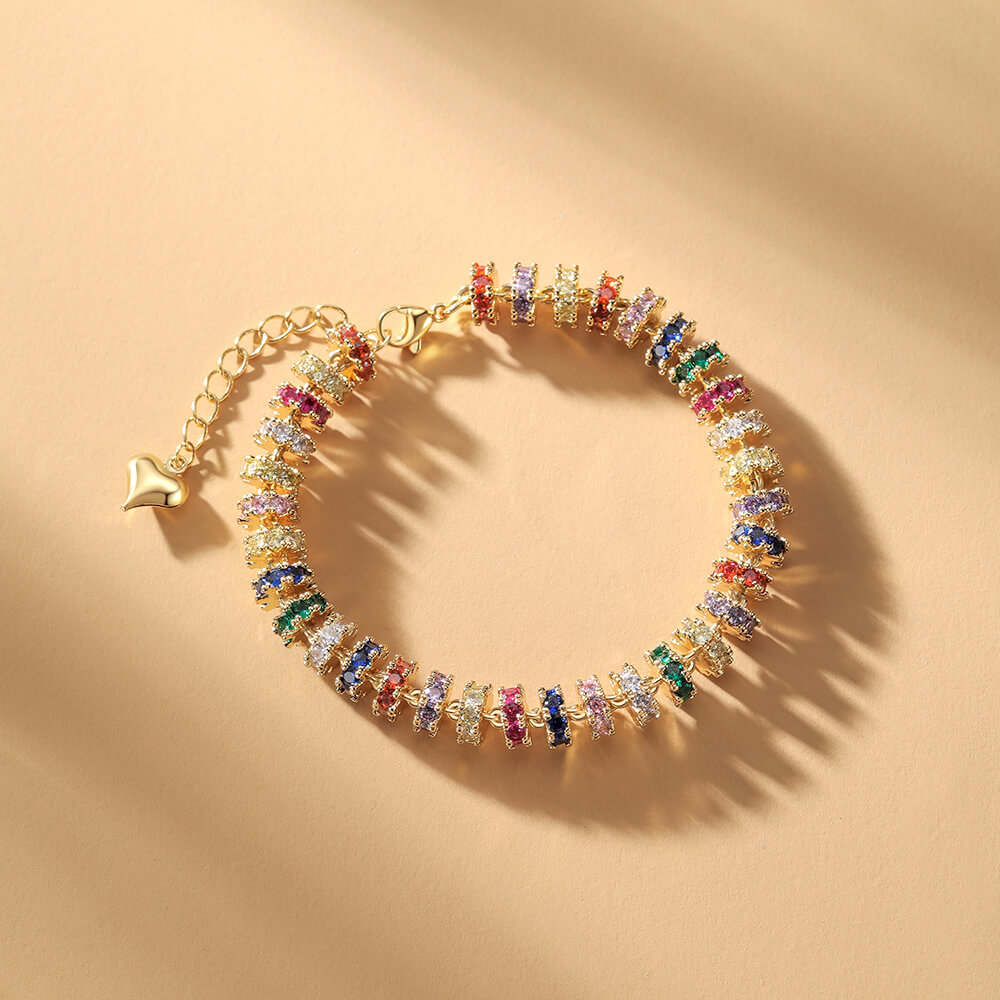 Colorful Sparkle Spacer Charm Bracelet