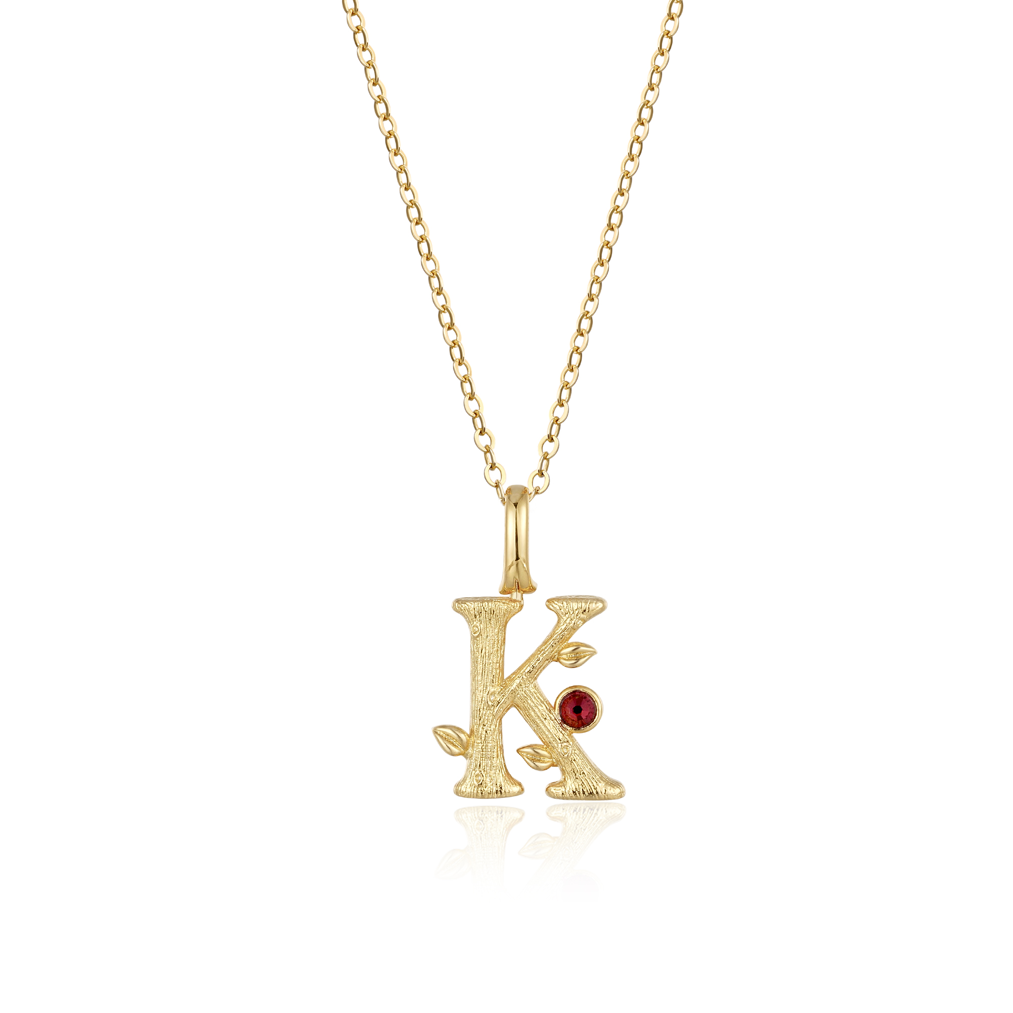 Nature Lover Personalized Letter Necklace 