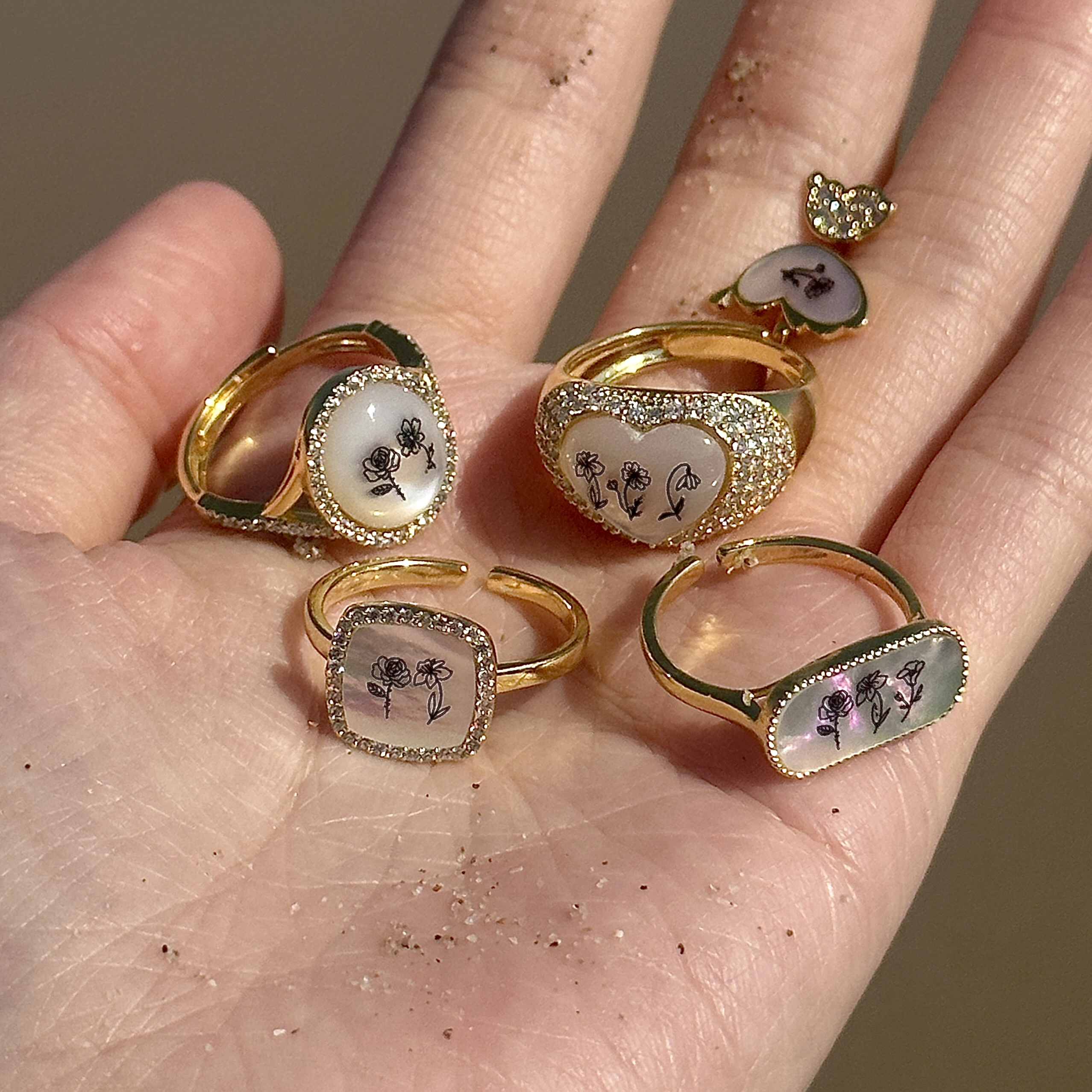 Handmade Birth Month Flower Statement Ring