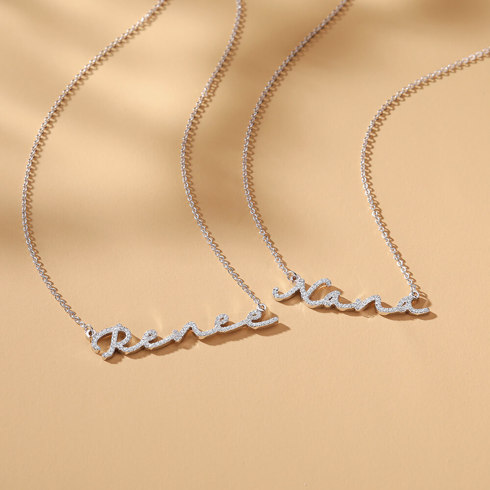 Customed Inlaid Zircon Name Necklace