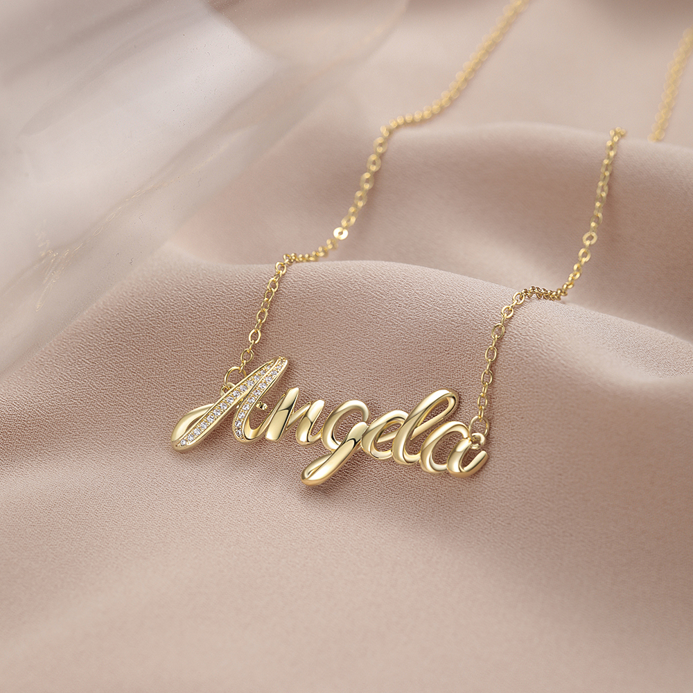 Dimensional Cursive Name Necklace