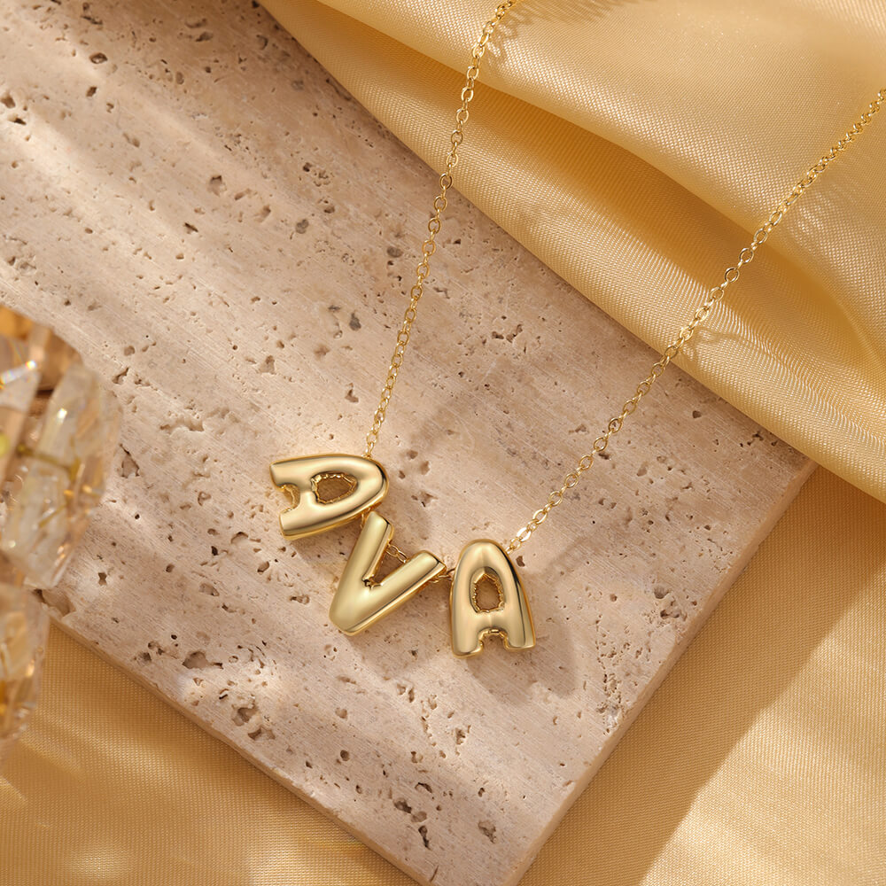 Personalized Name Bubble Sliding Necklace