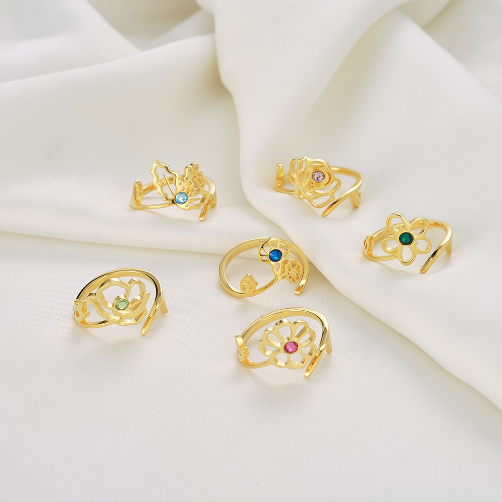 Handmade Birth Month Flower Ring 