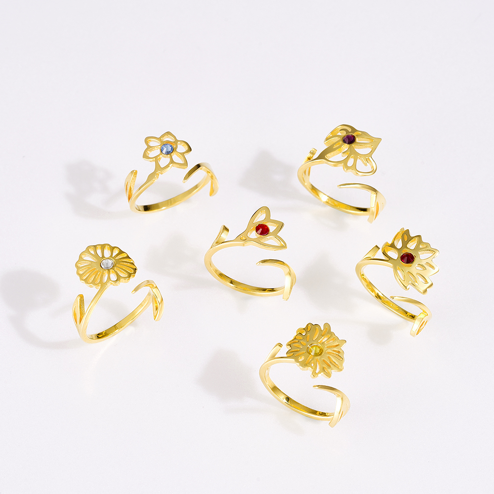 Handmade Birth Month Flower Ring 