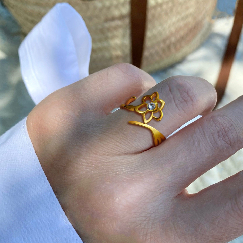 Handmade Birth Month Flower Ring 