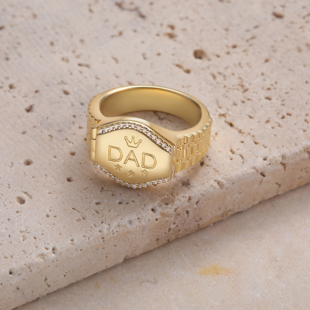 Photo Locket Ring for Dad