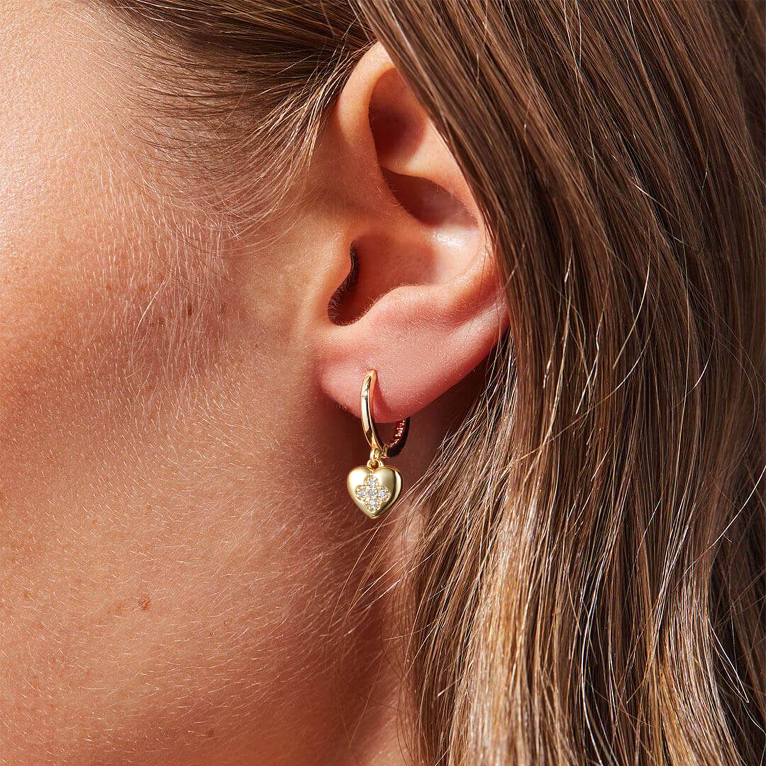 Gold Heart Earrings