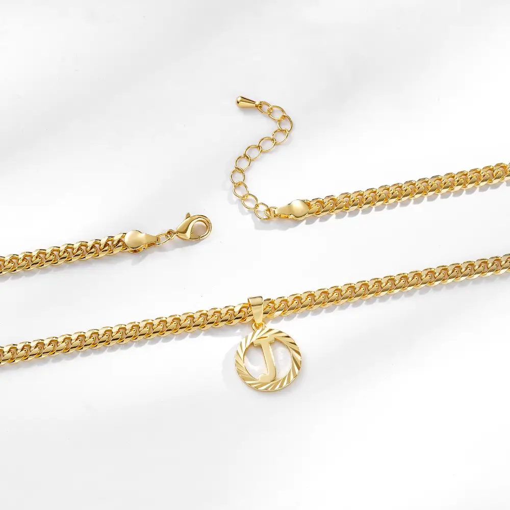 Gold Initial Letter Necklace 