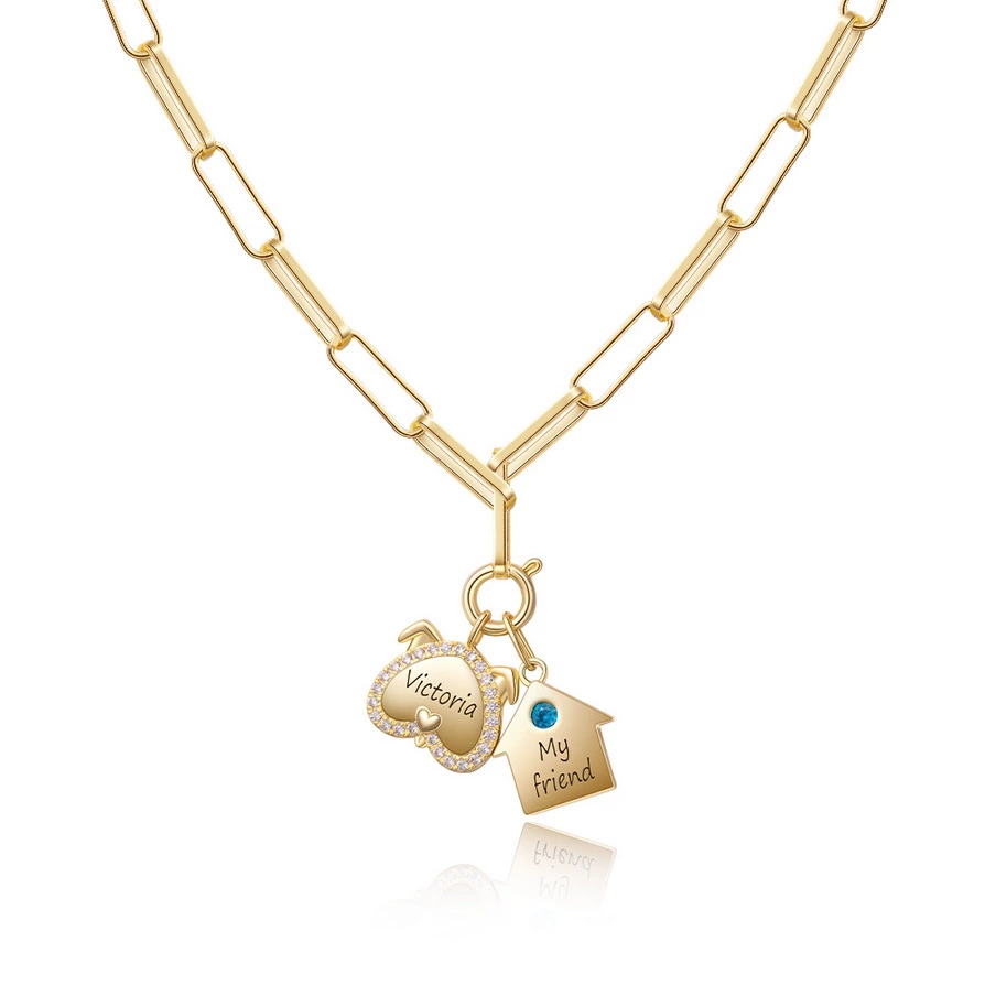 Bespoke Name ArrowAnd Love Heart Pendant Necklace