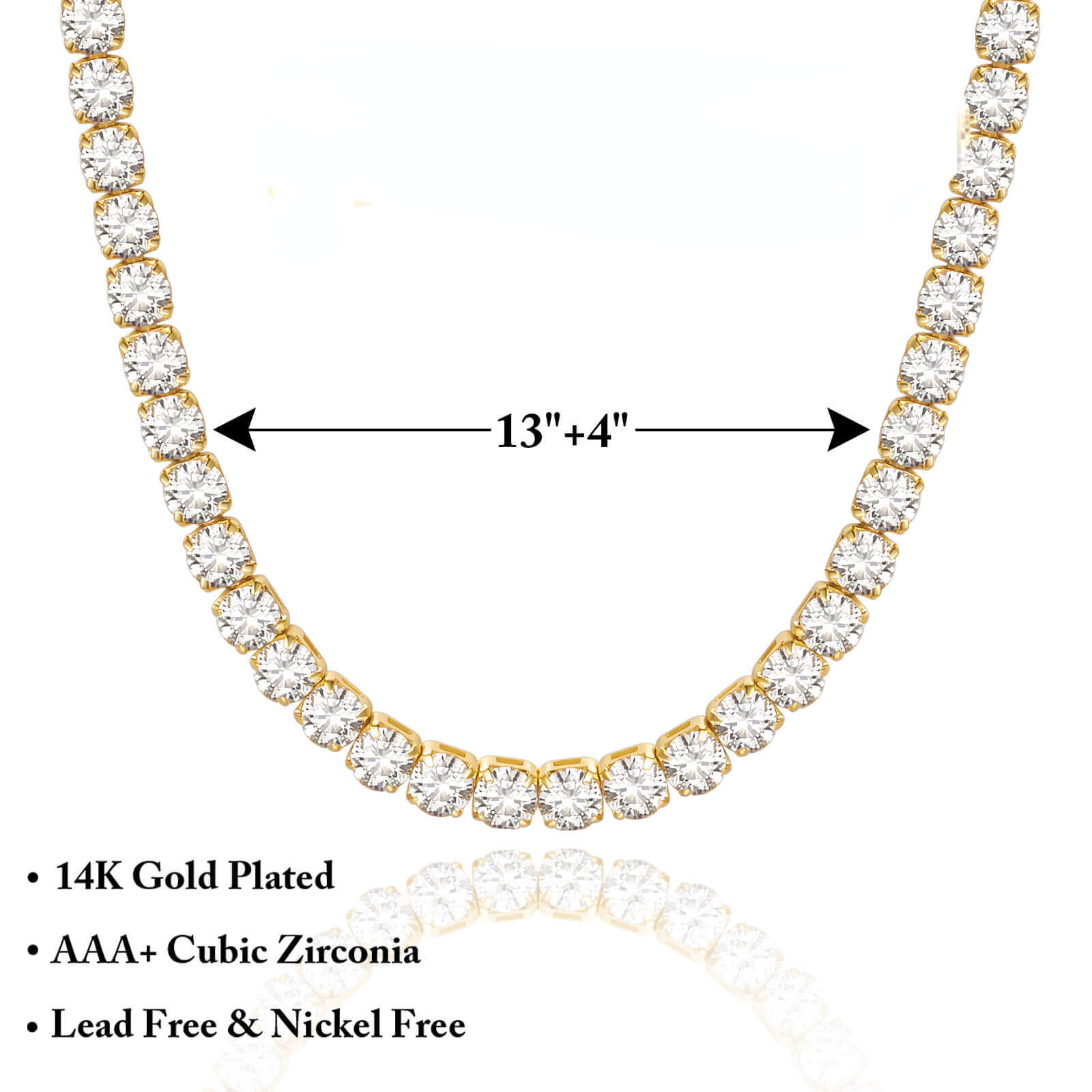 Bling Square Tennis Necklace