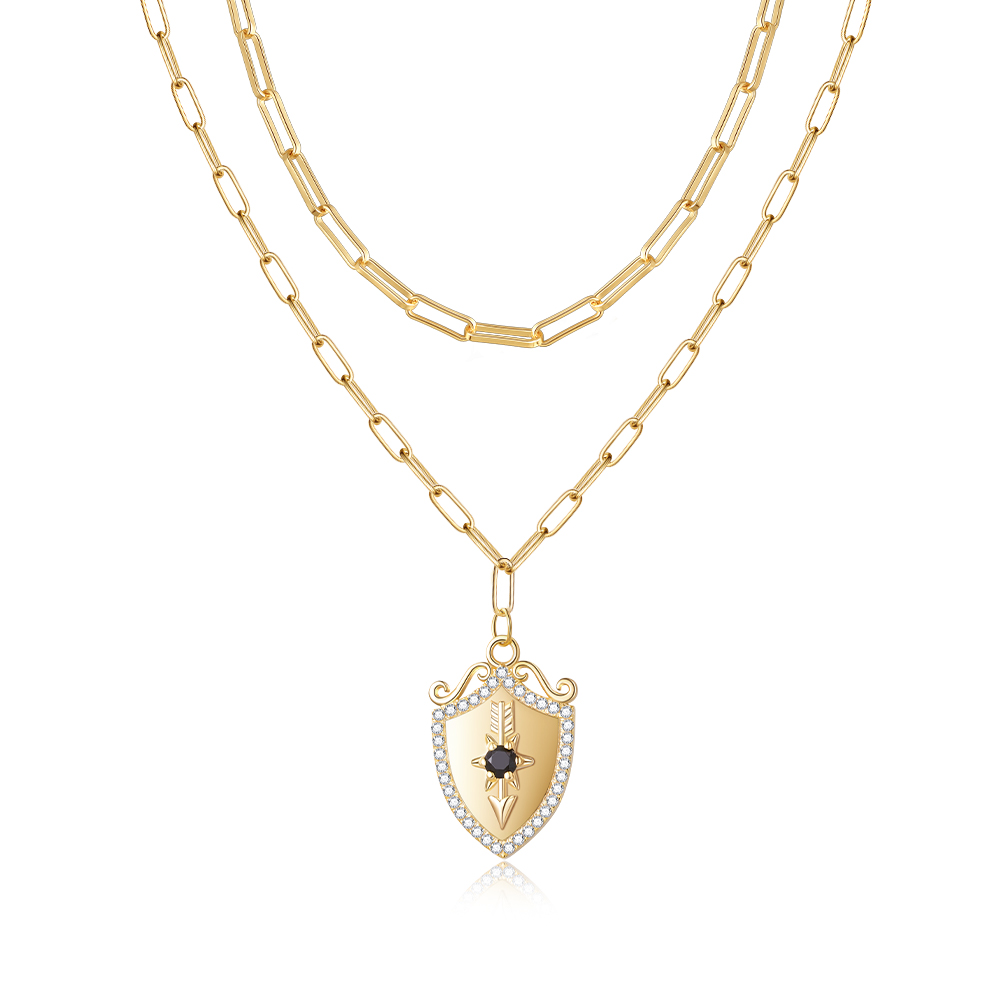 Joycenamenecklace Shield Necklace Charm for Women