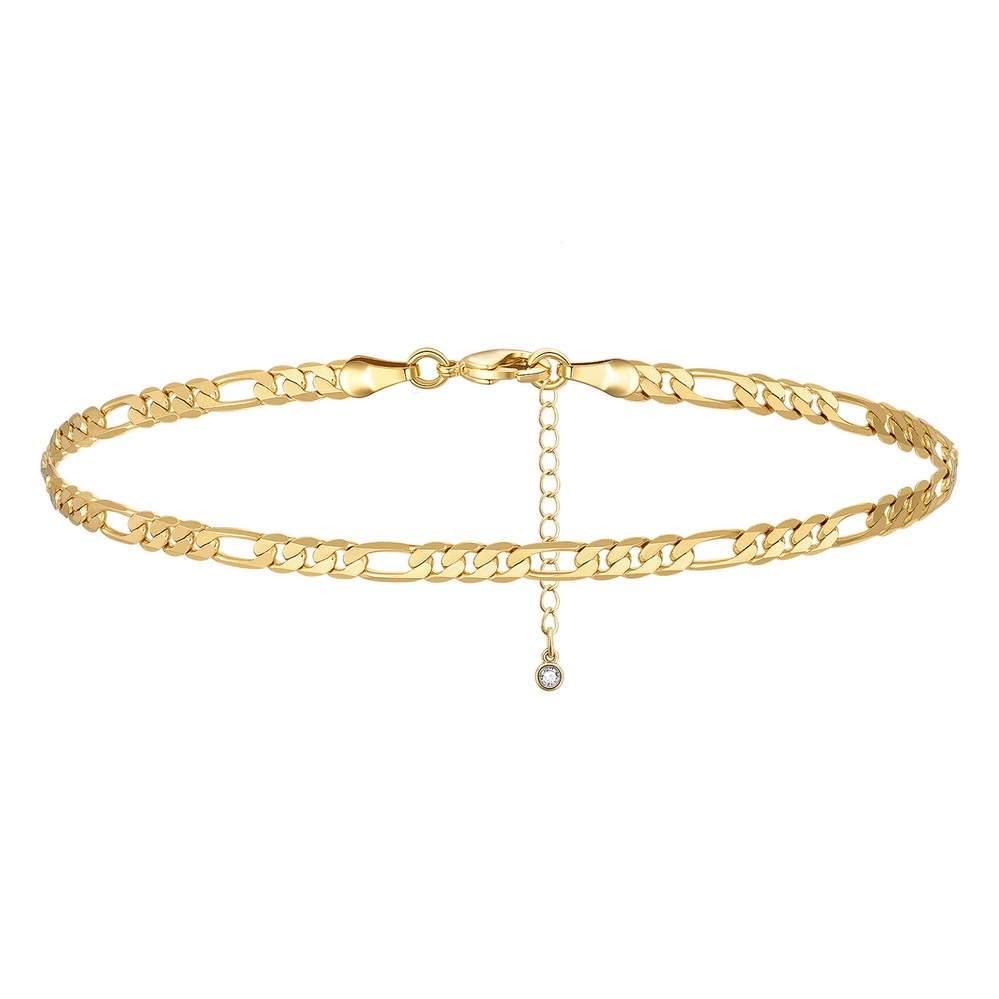 14K Gold Figaro Anklet Chain