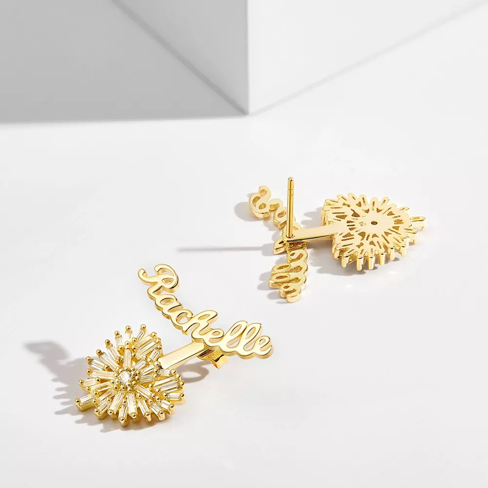 joyce name plate earrings