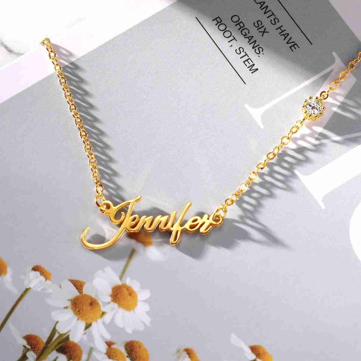 Necklace with Name and Birthstone