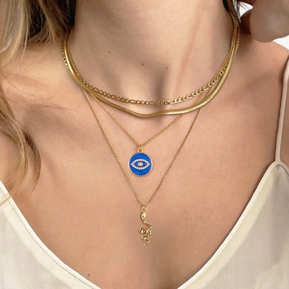 Classic Round Shape Blue Evil Eye Necklace