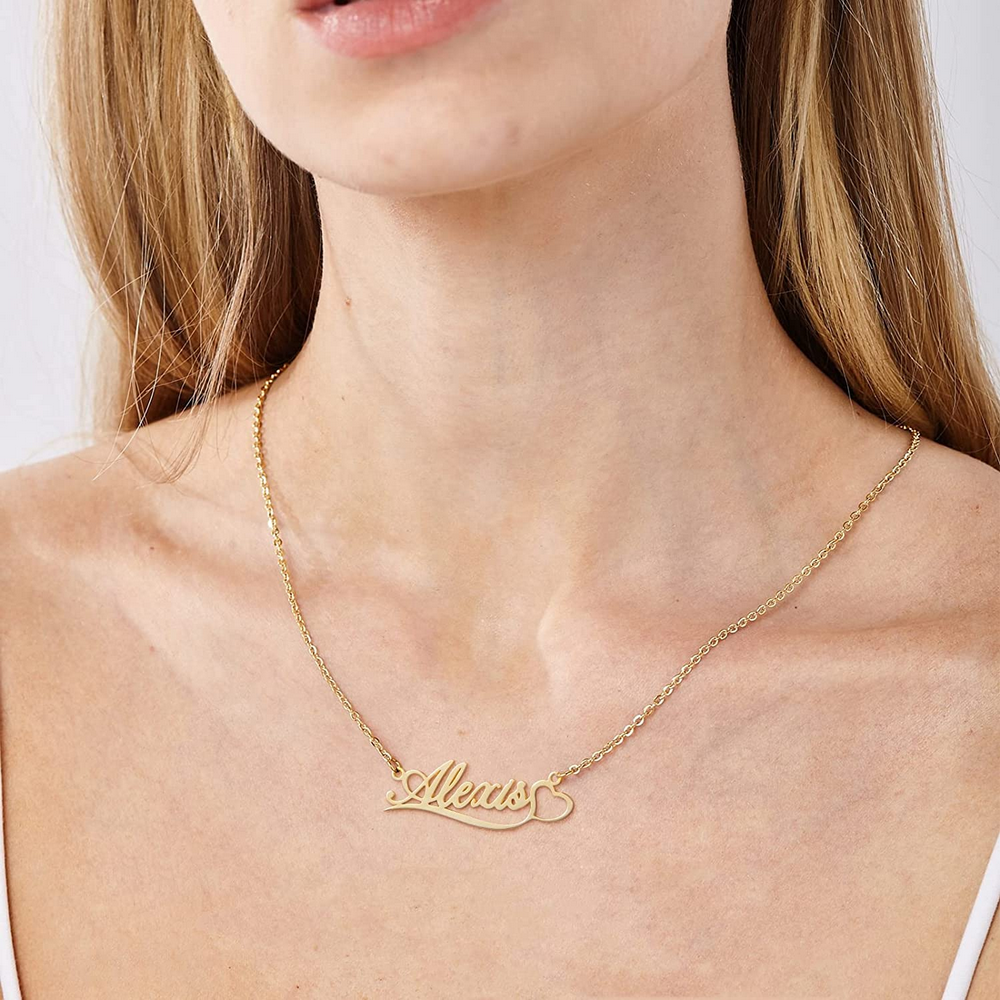 Custom Carrie Name Personalized Necklace With Heart